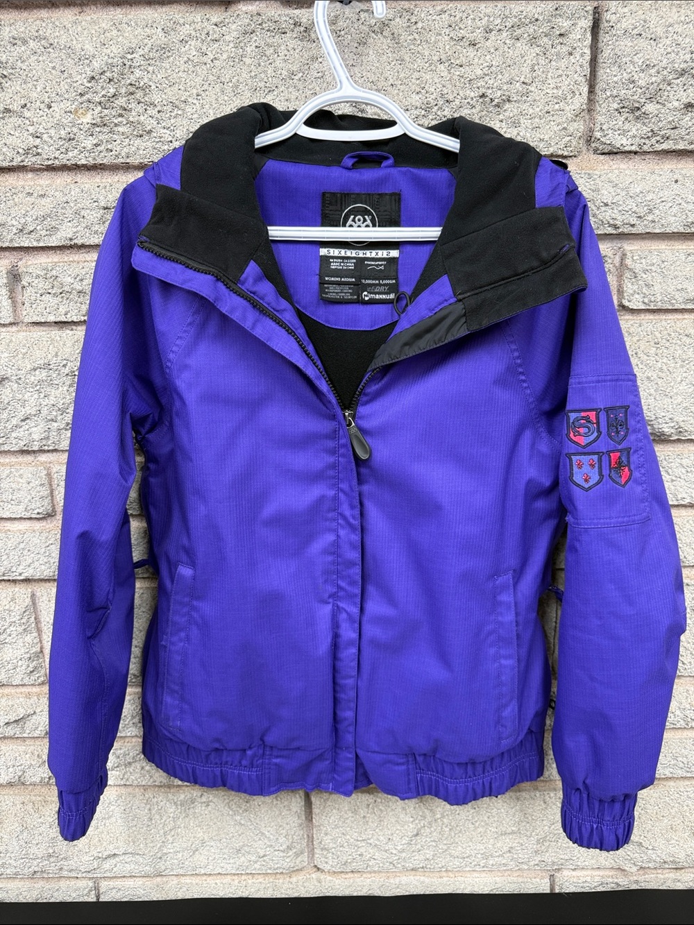 686 Women's Purple Ski Jacket with Black Hood Lining